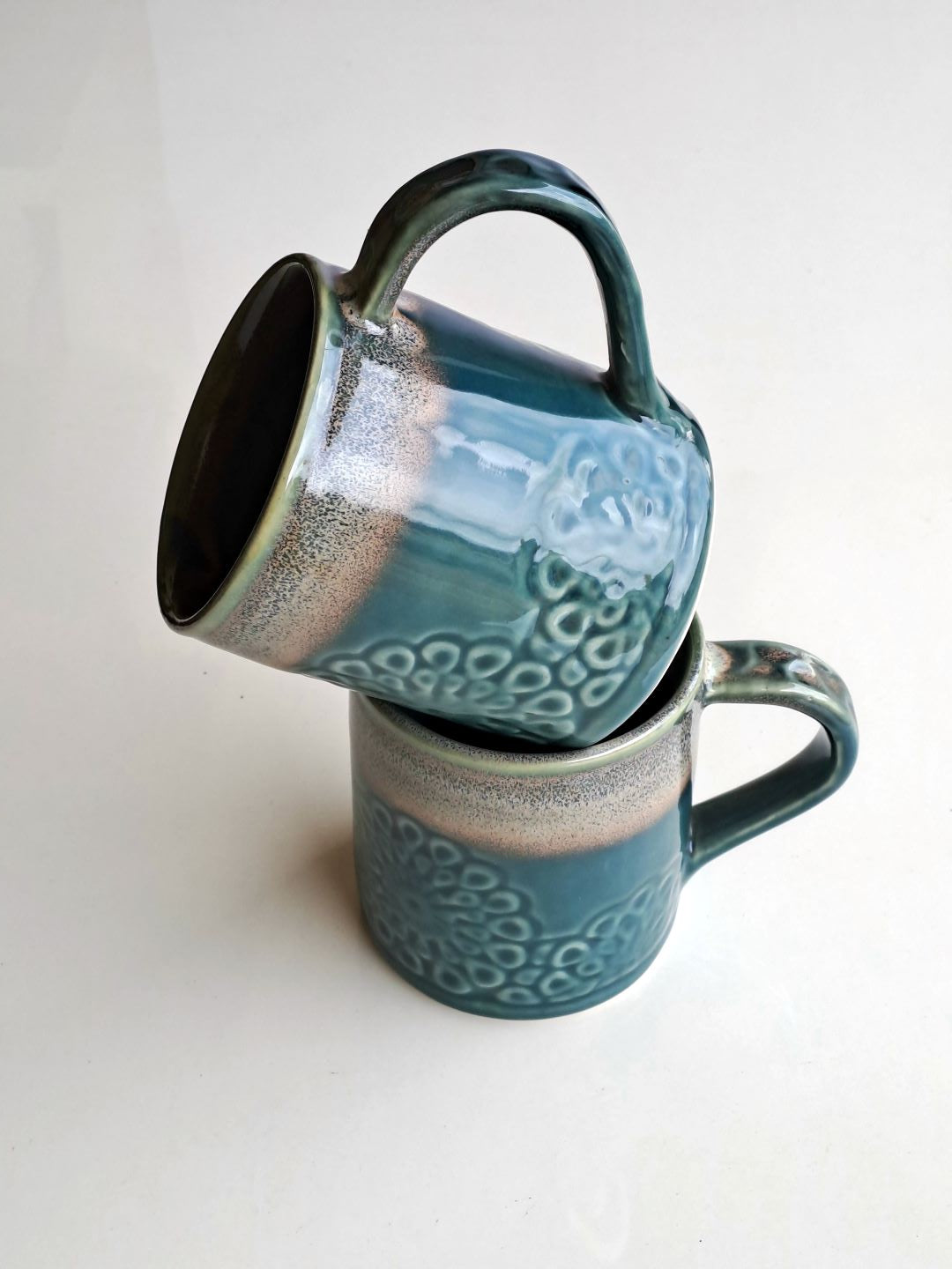 GREEN COLOR CERAMIC MUG/CUP(SET OF 2)
