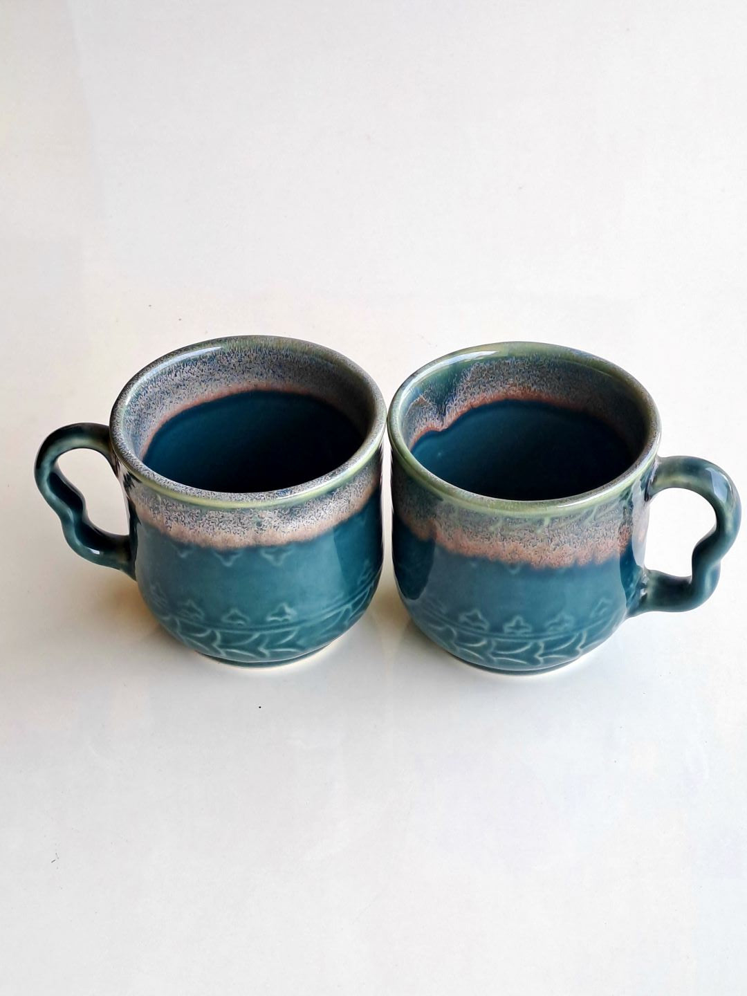 GREEN COLOR CERAMIC MUG/CUP (SET OF 2)