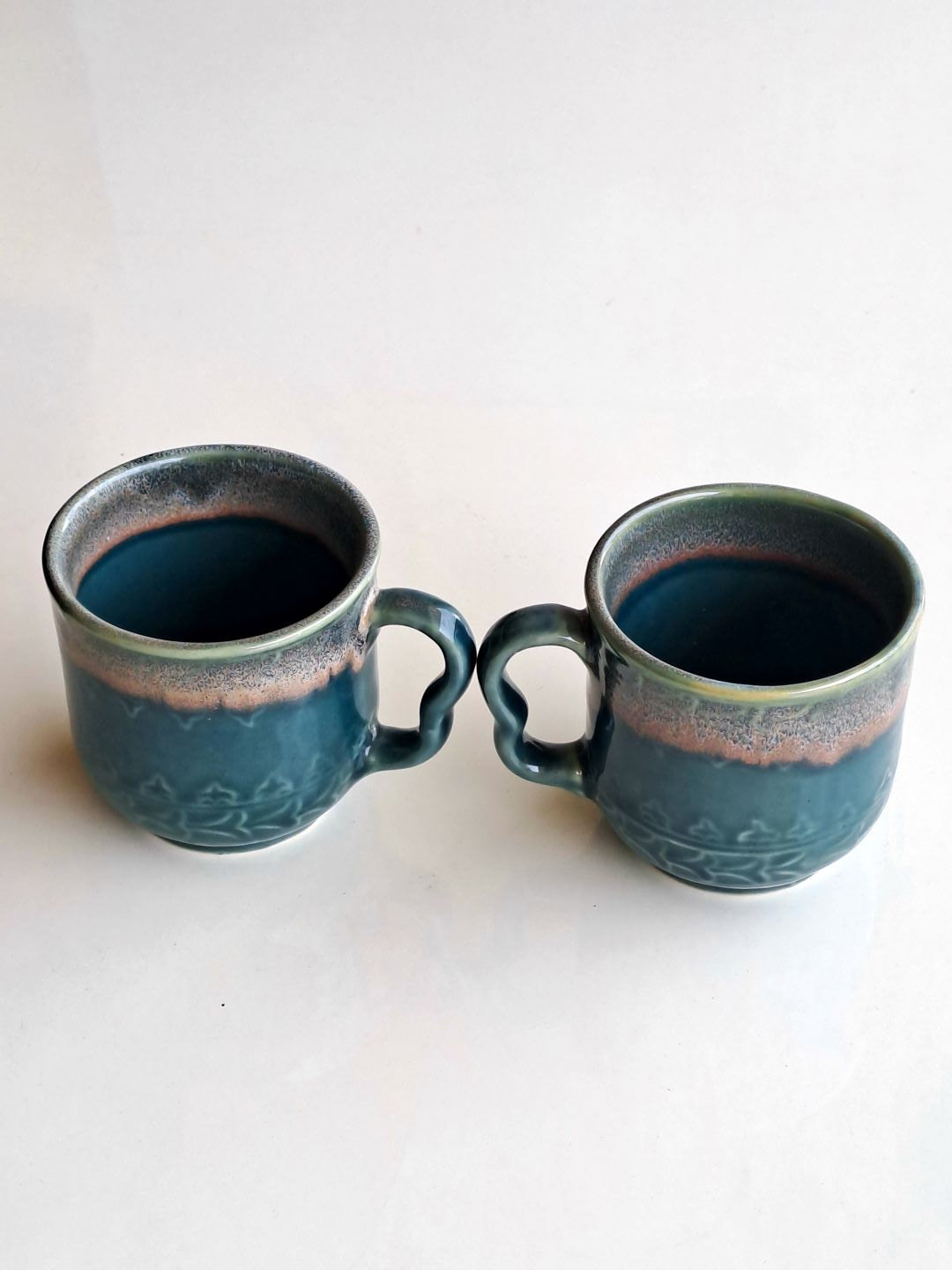 GREEN COLOR CERAMIC MUG/CUP (SET OF 2)