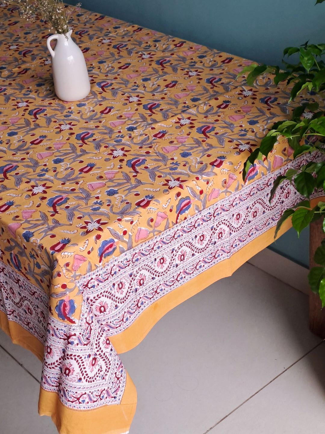 6 SEATER HAND BLOCK PRINT TABLE CLOTH