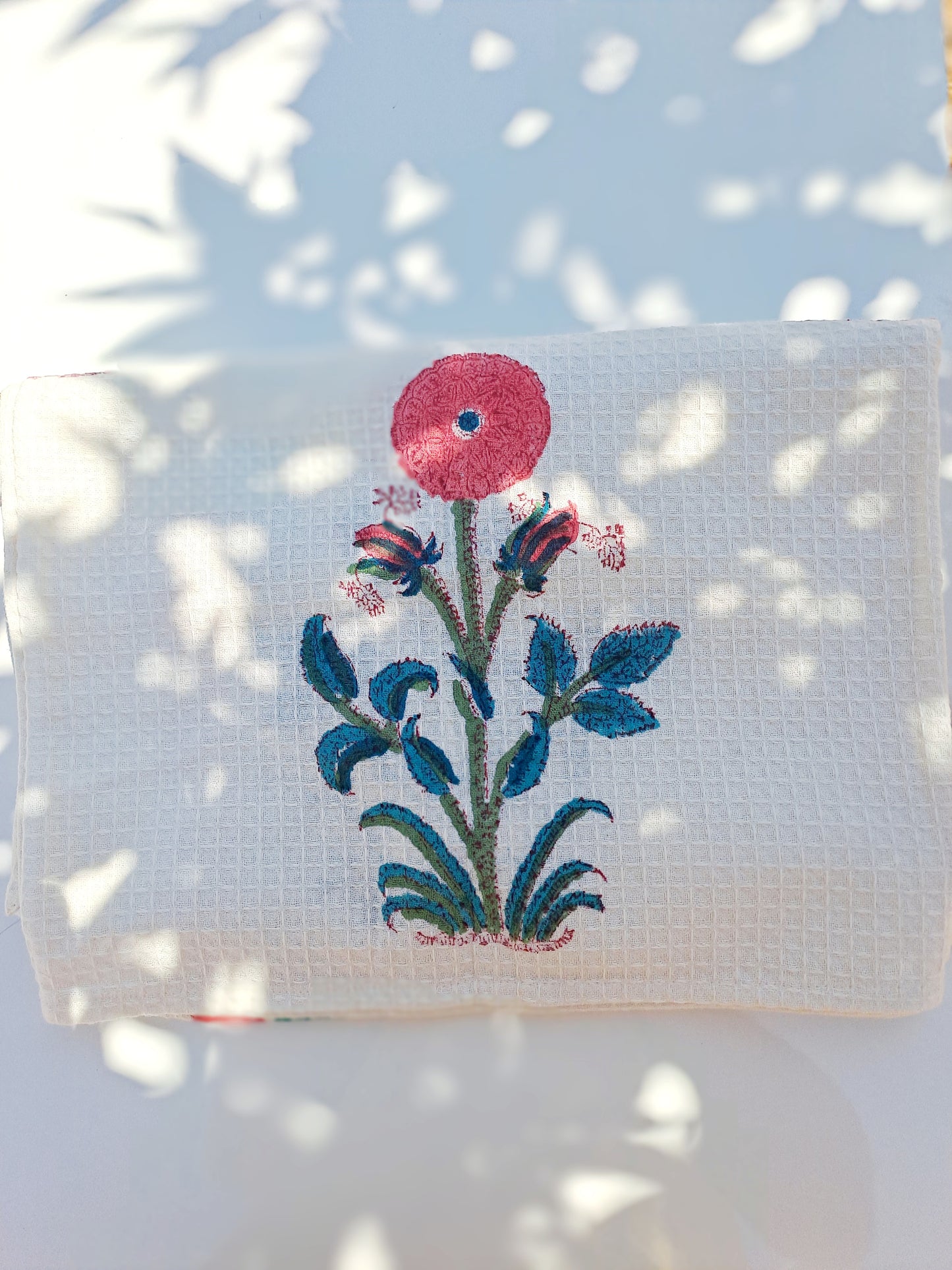 Hand block Print Waffel Towel