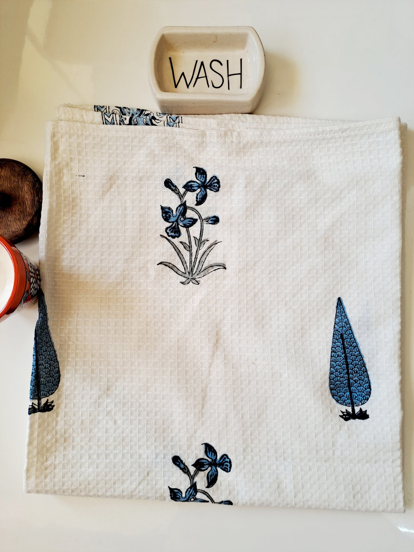 Hand block Print Waffel Towel
