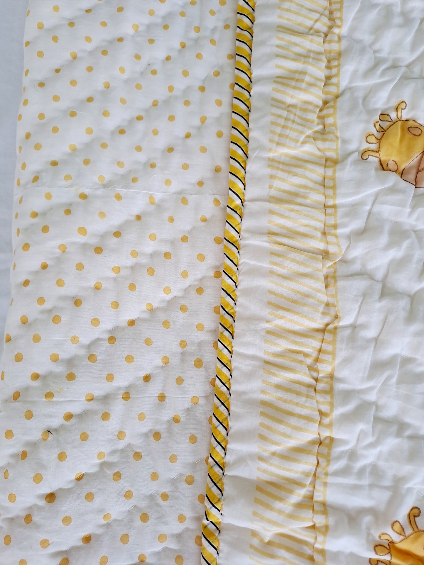 HANDBLOCK PRINTED REVERSIBLE COTTON KIDS (SINGLE) QUILT