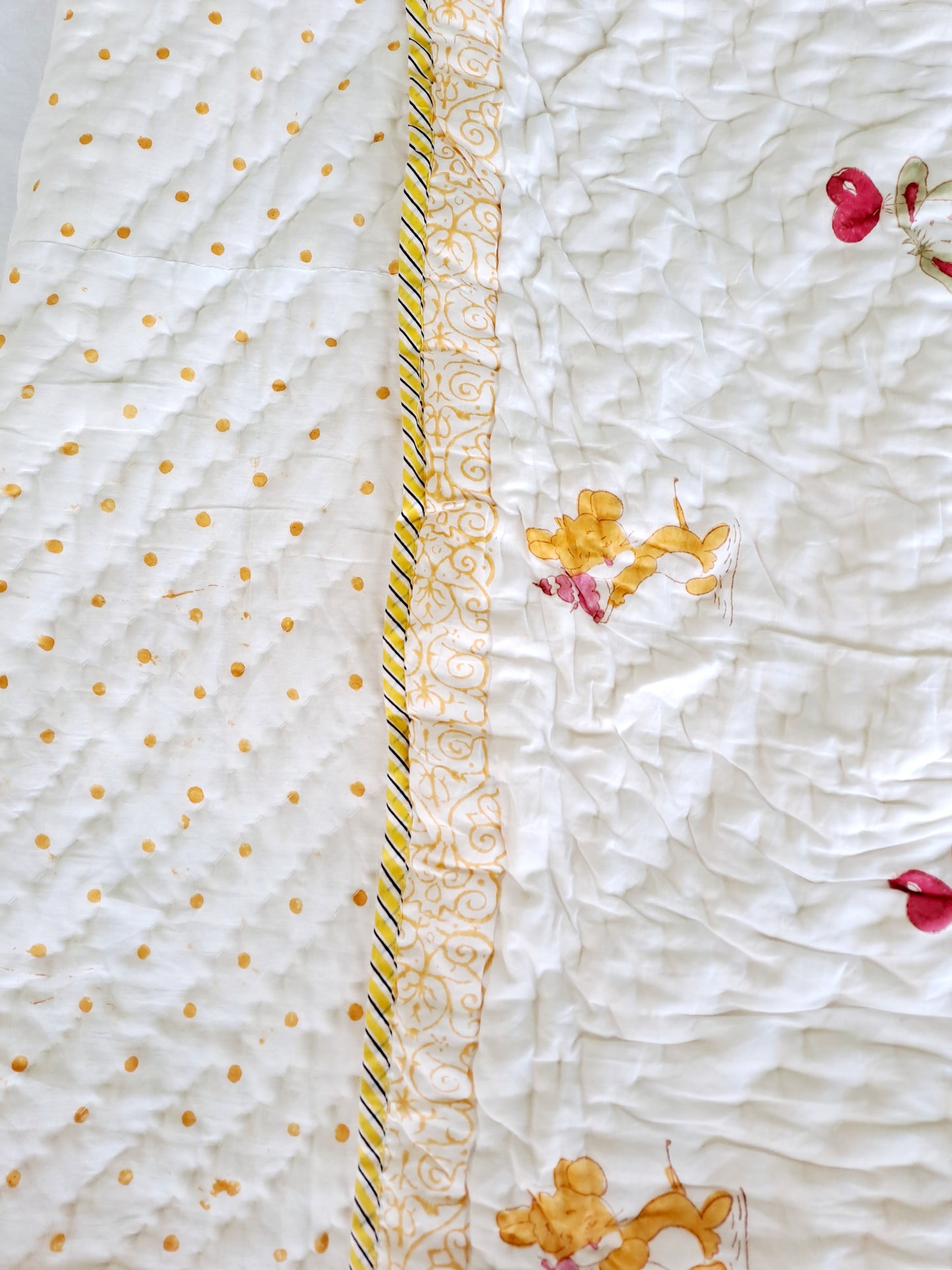 HANDBLOCK PRINTED REVERSIBLE COTTON KIDS (SINGLE) QUILT