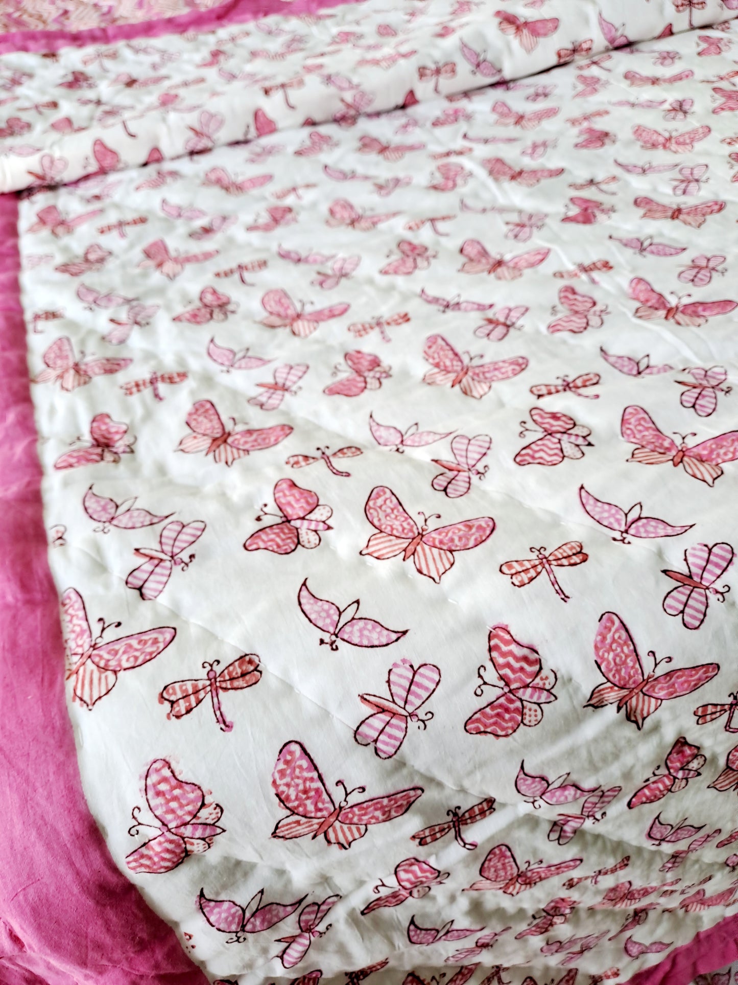 HAND BLOCK PRINT KIDS SINGLE QUILT