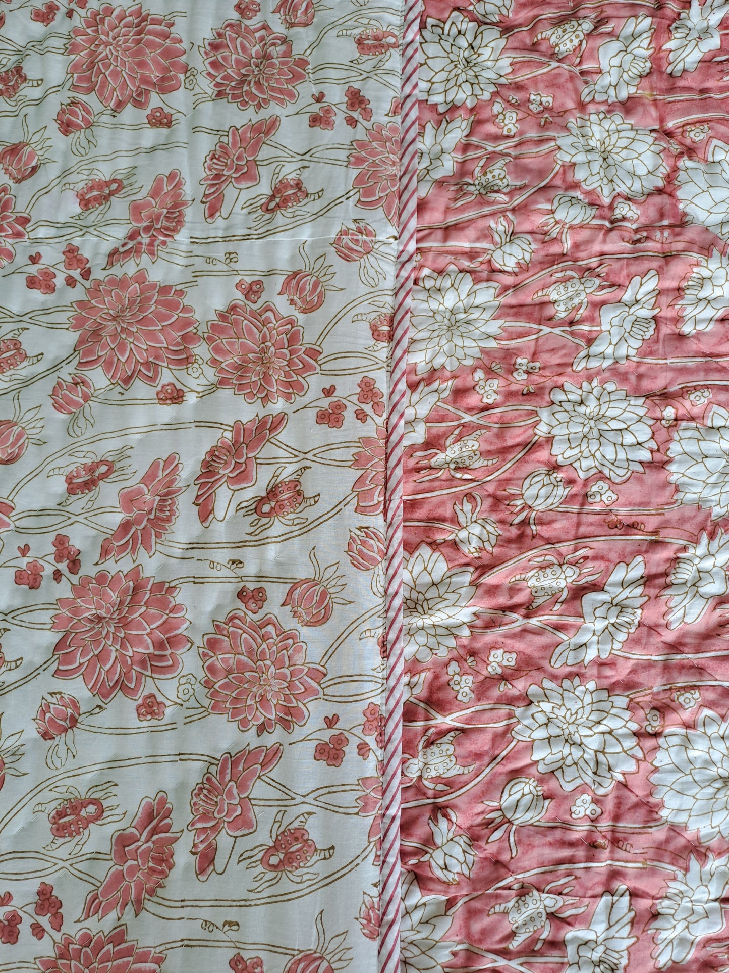 HAND BLOCK PRINT DOUBLE BEDSHEET AND QUILT BEDDING SET