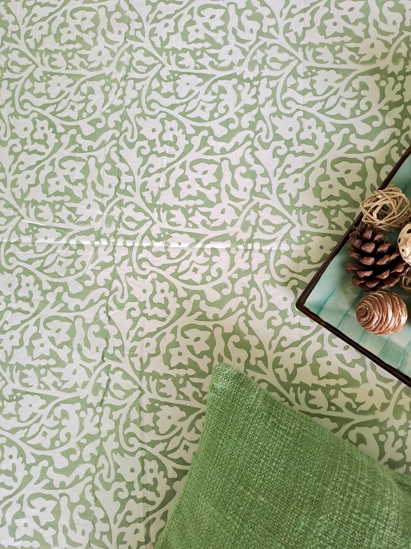 HAND BLOCK PRINT DOUBLE BEDSHEET AND QUILT BEDDING SET