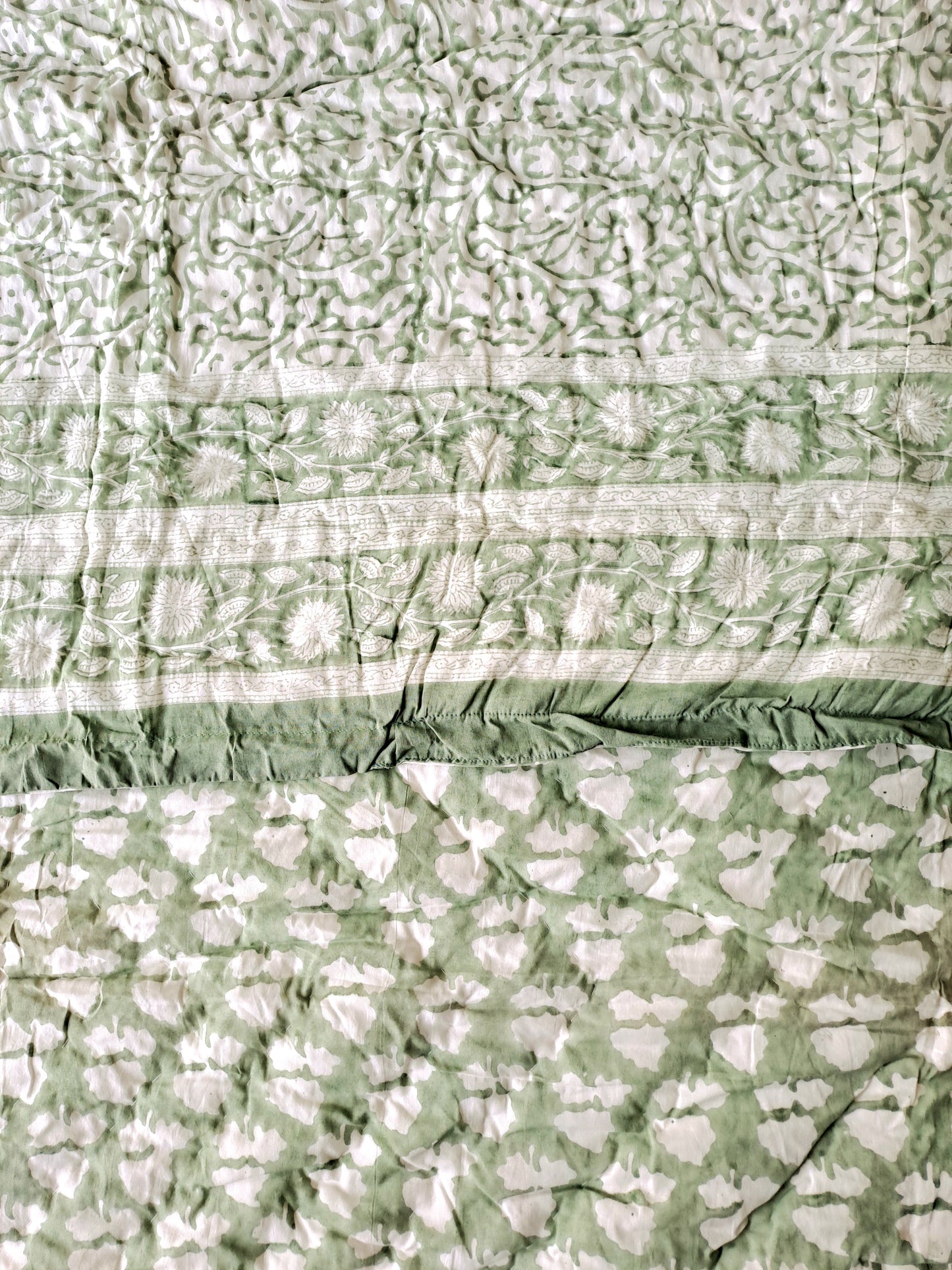HAND BLOCK PRINT DOUBLE BEDSHEET AND QUILT BEDDING SET