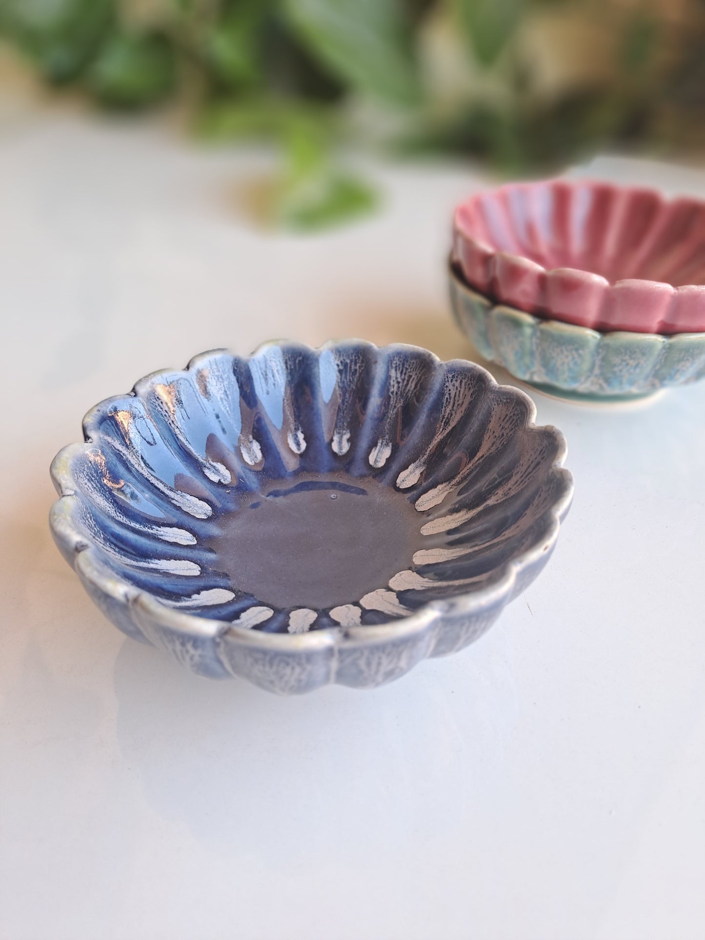 CERAMIC GREEN COLOR DESIGNER SMALL BOWLS (SET OF 2) (Copy)