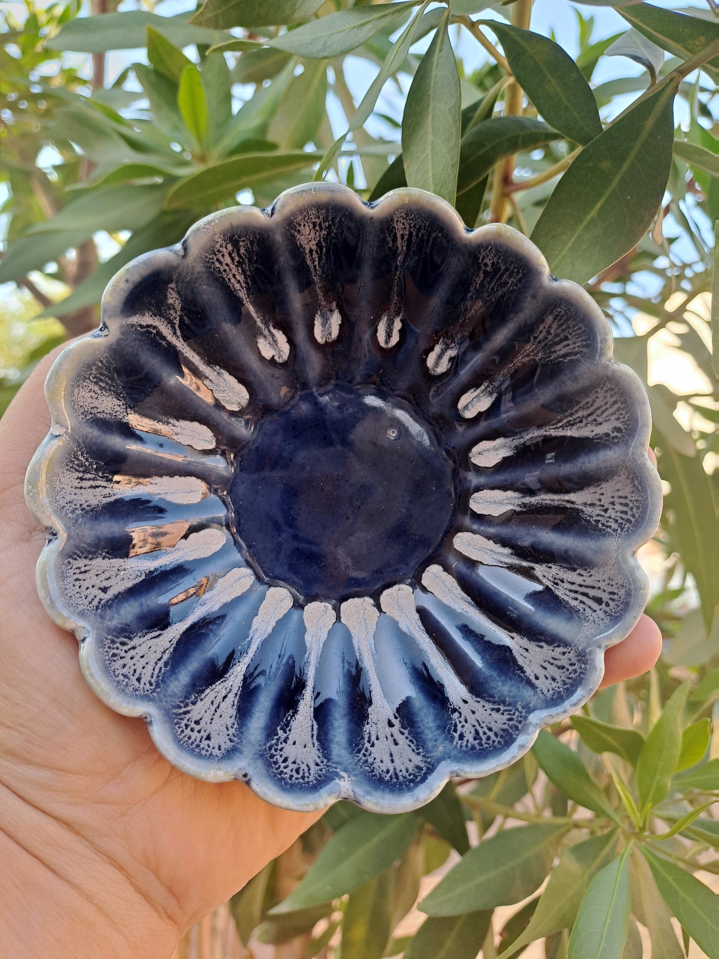 CERAMIC BLUE COLOR DESIGNER SMALL BOWLS (SET OF 2)
