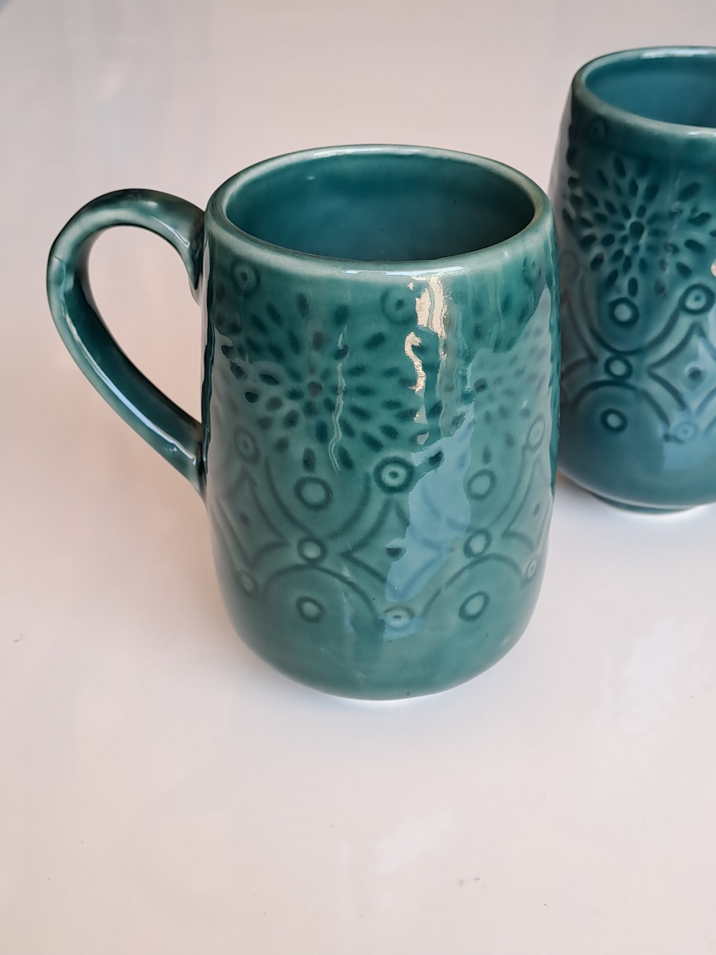 BLUE COLOR CERAMIC MUG/CUP (SET OF 2)