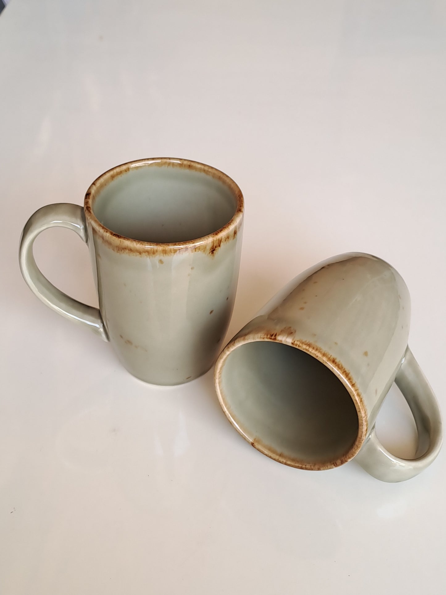 GREEN COLOR CERAMIC MUG/CUP(SET OF 2)