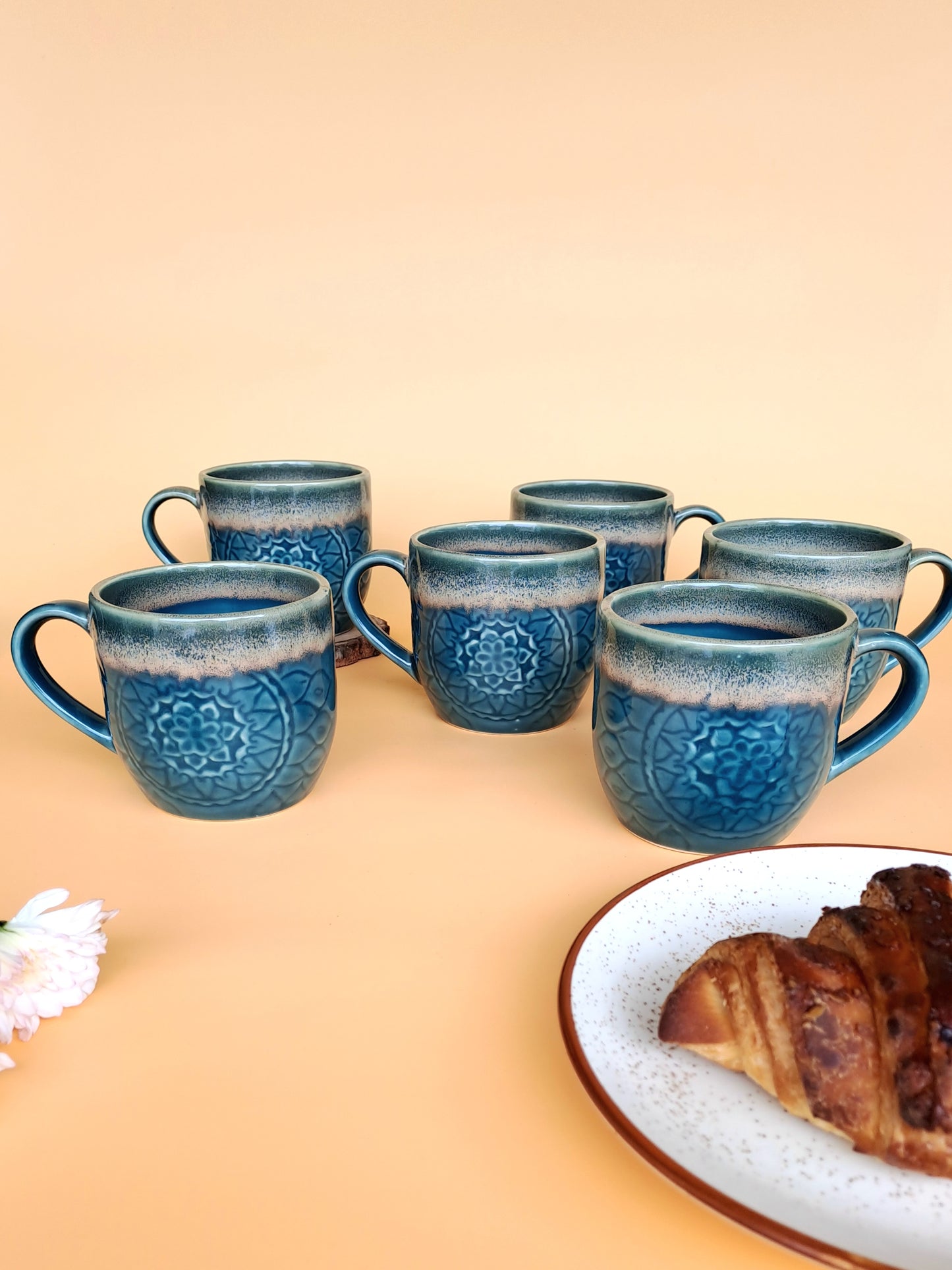 GREEN MANDELA CERAMIC CUP(SET OF 2)