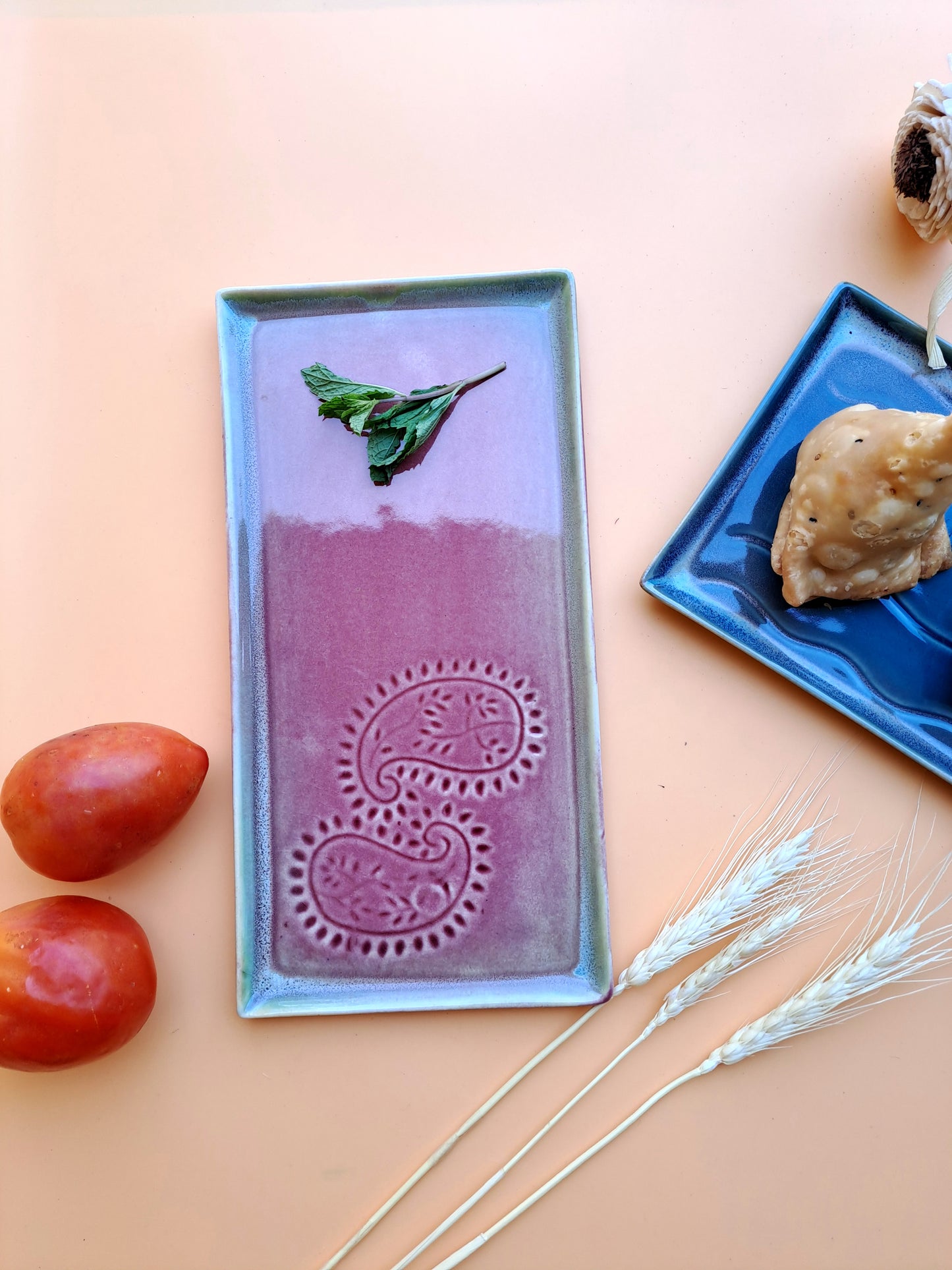 CERAMIC MAROON PLATTER