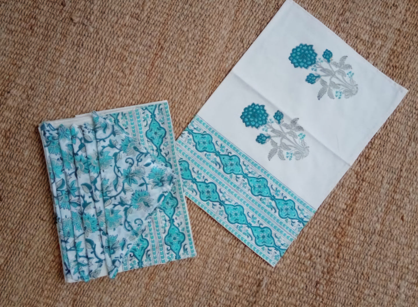 HANDBLOCK PRINT PLACEMAT AND NAPKIN SET
