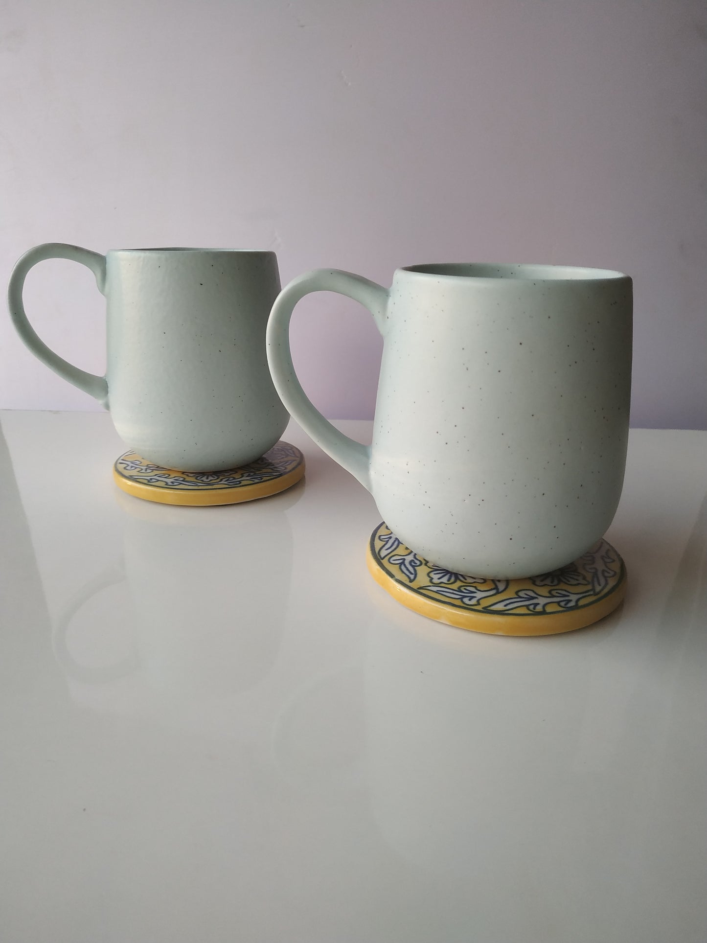 GREEN COLOR CERAMIC MUG/CUP(SET OF 2)