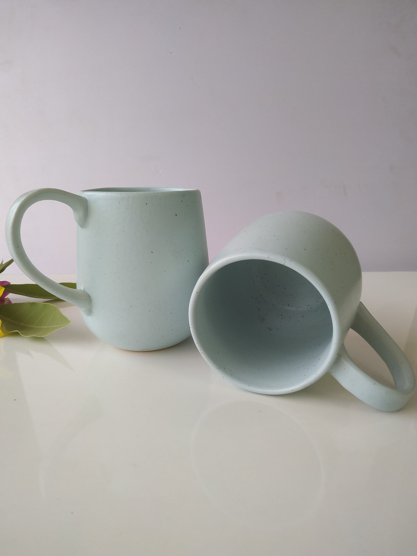 GREEN COLOR CERAMIC MUG/CUP(SET OF 2)