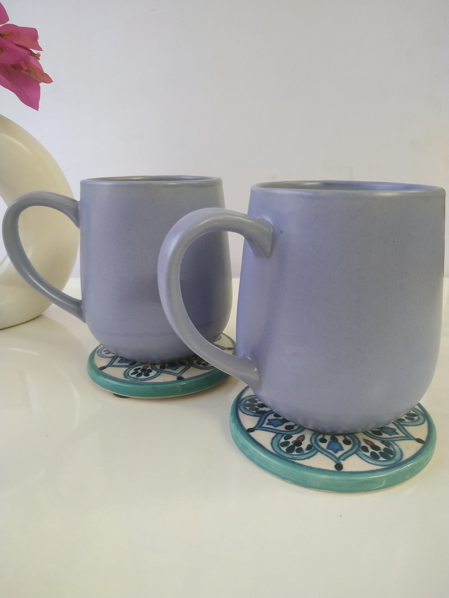 BLUE COLOR CERAMIC MUG (SET OF 2)