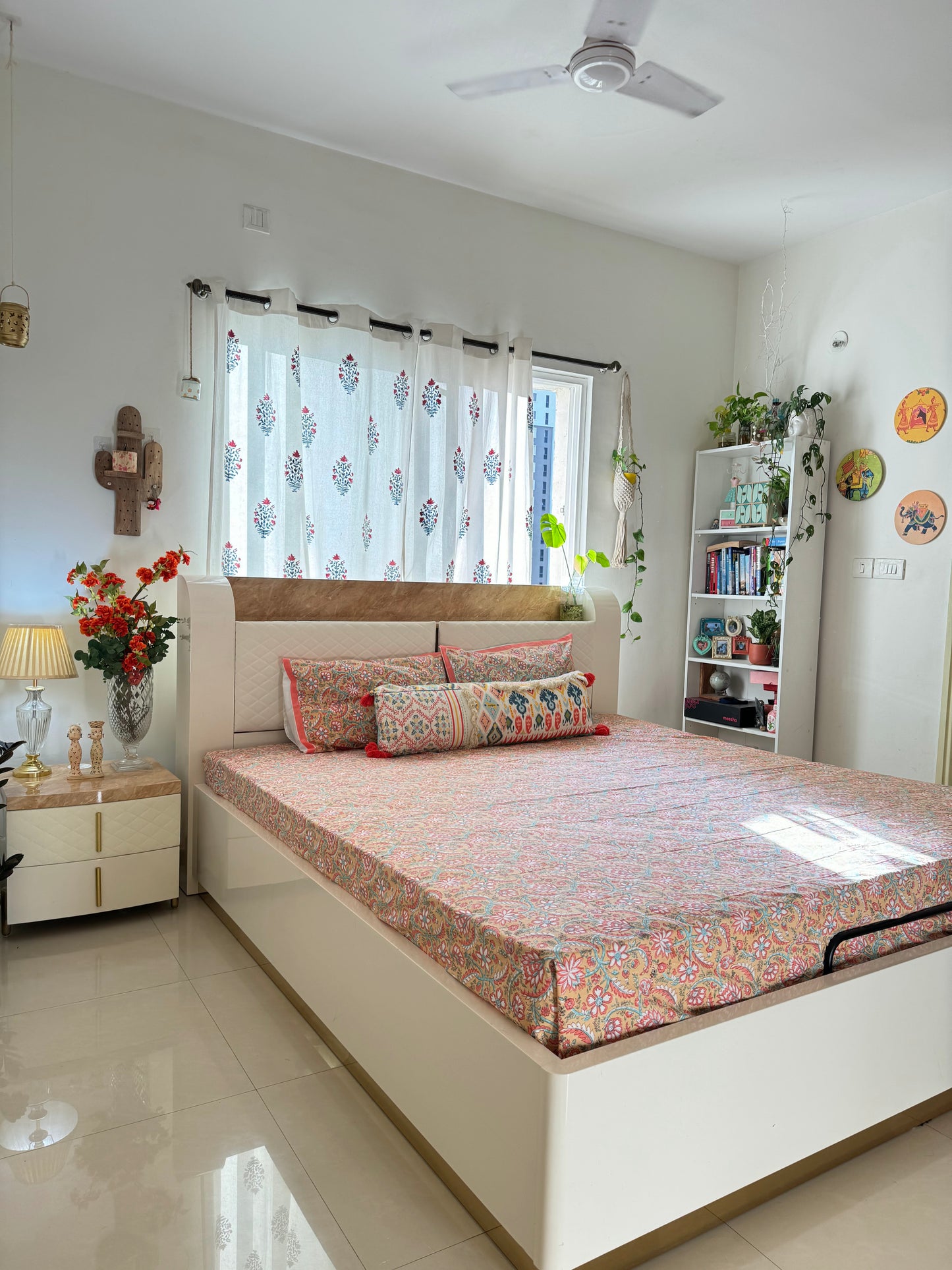 HAND BLOCK PRINT DOUBLE BEDSHEET AND QUILT BEDDING SET