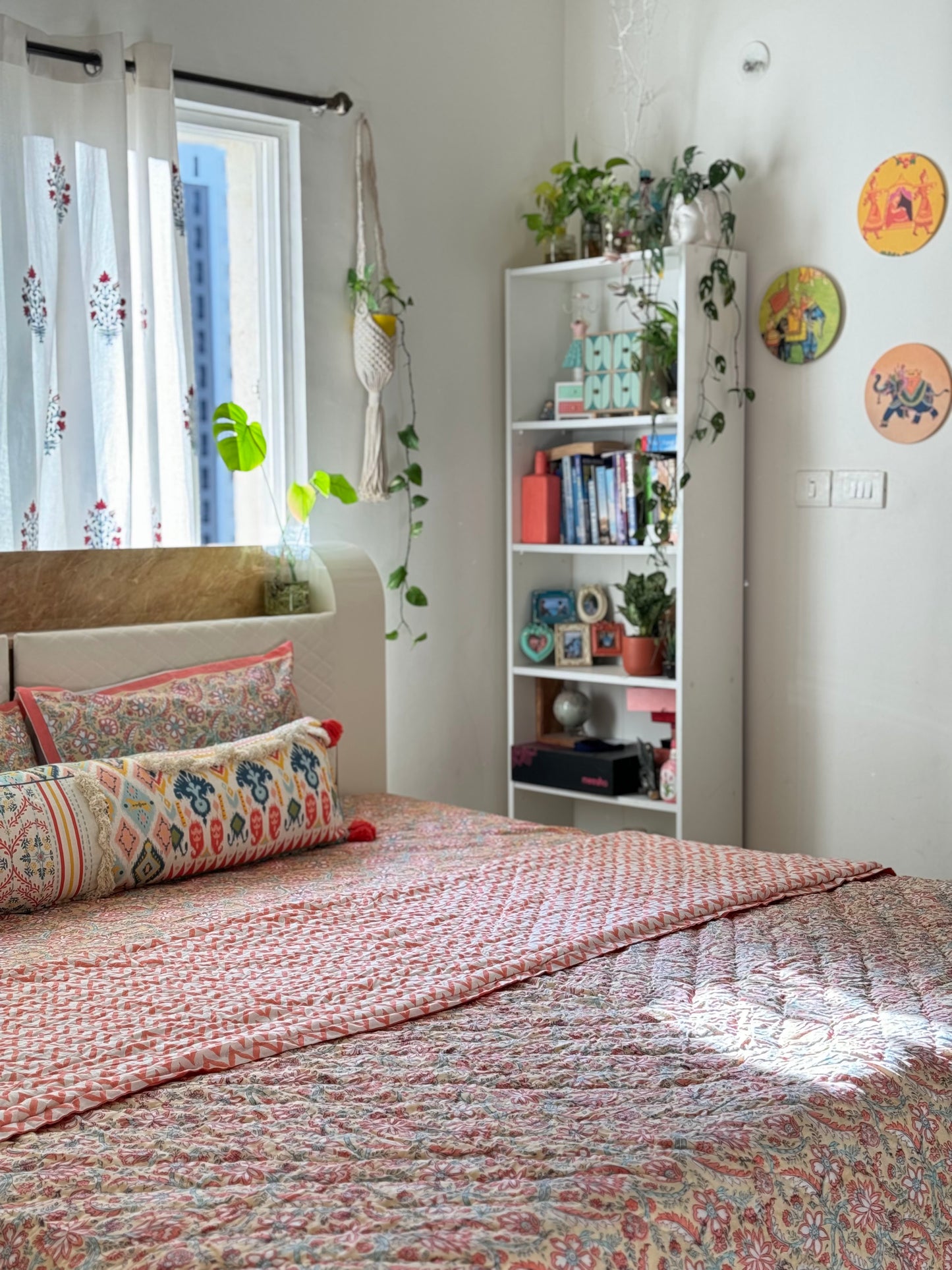 HAND BLOCK PRINT DOUBLE BEDSHEET AND QUILT BEDDING SET