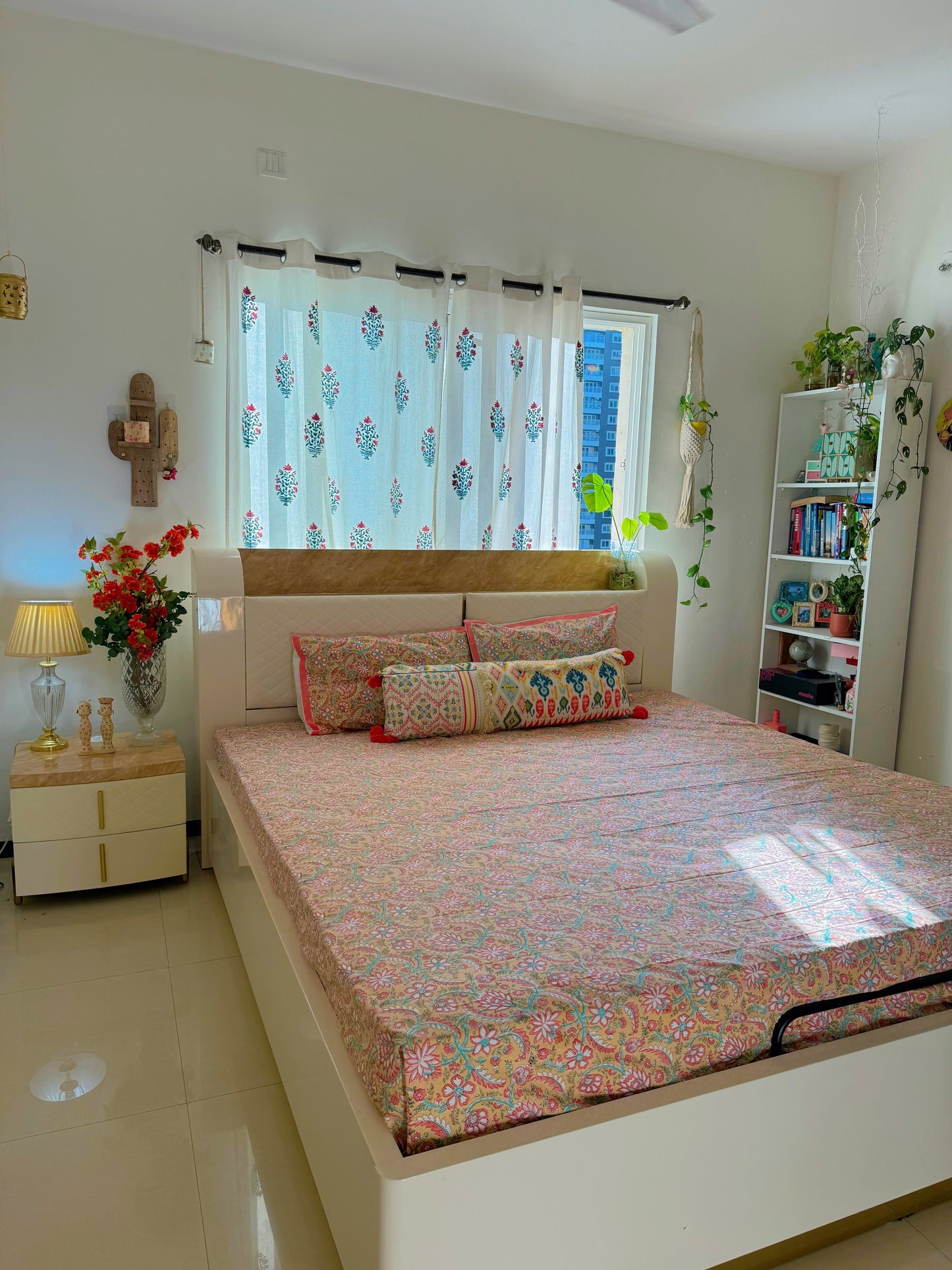 HAND BLOCK PRINT DOUBLE BEDSHEET AND QUILT BEDDING SET