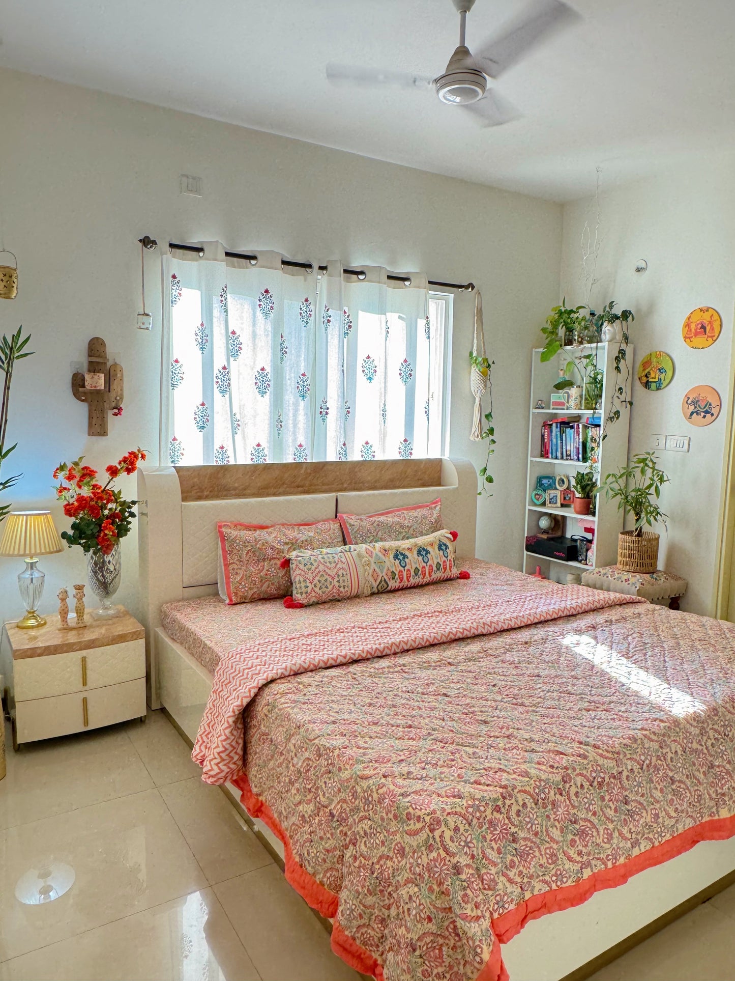 HAND BLOCK PRINT DOUBLE BEDSHEET AND QUILT BEDDING SET