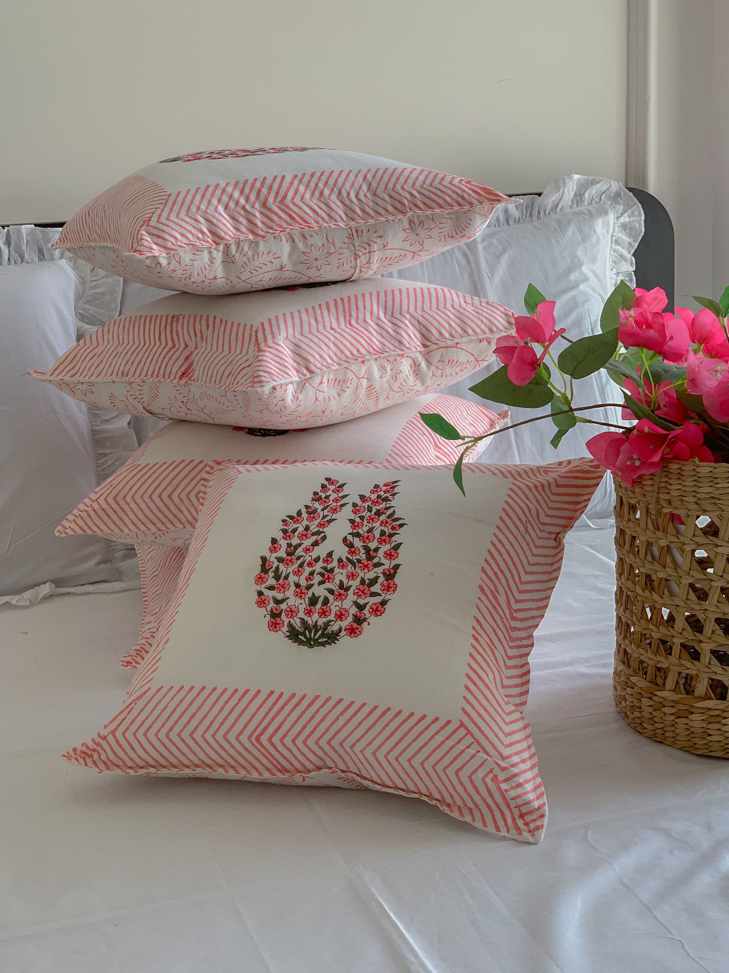 HANDBLOCK PRINT CUSHION COVER ( Set of 5)