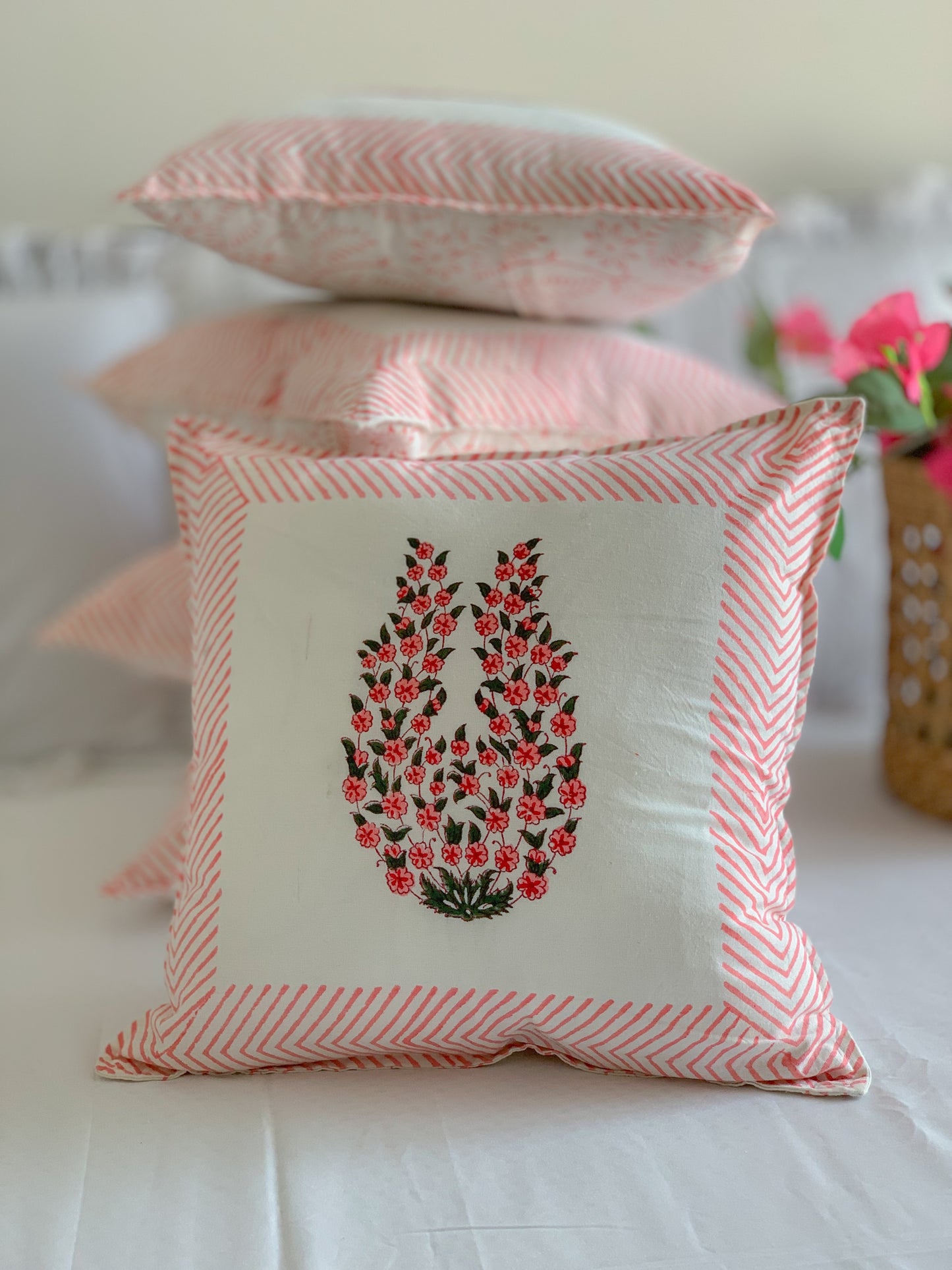 HANDBLOCK PRINT CUSHION COVER ( Set of 5)