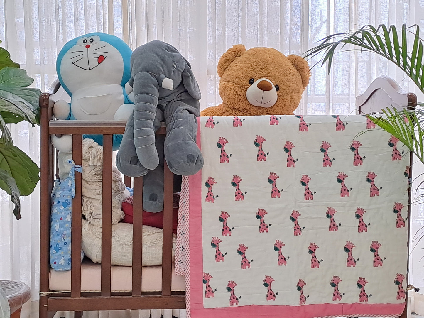 HANDBLOCK PRINTED REVERSIBLE COTTON KIDS (SINGLE) QUILT