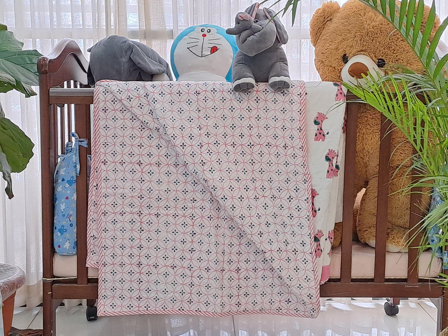 HANDBLOCK PRINTED REVERSIBLE COTTON KIDS (SINGLE) QUILT