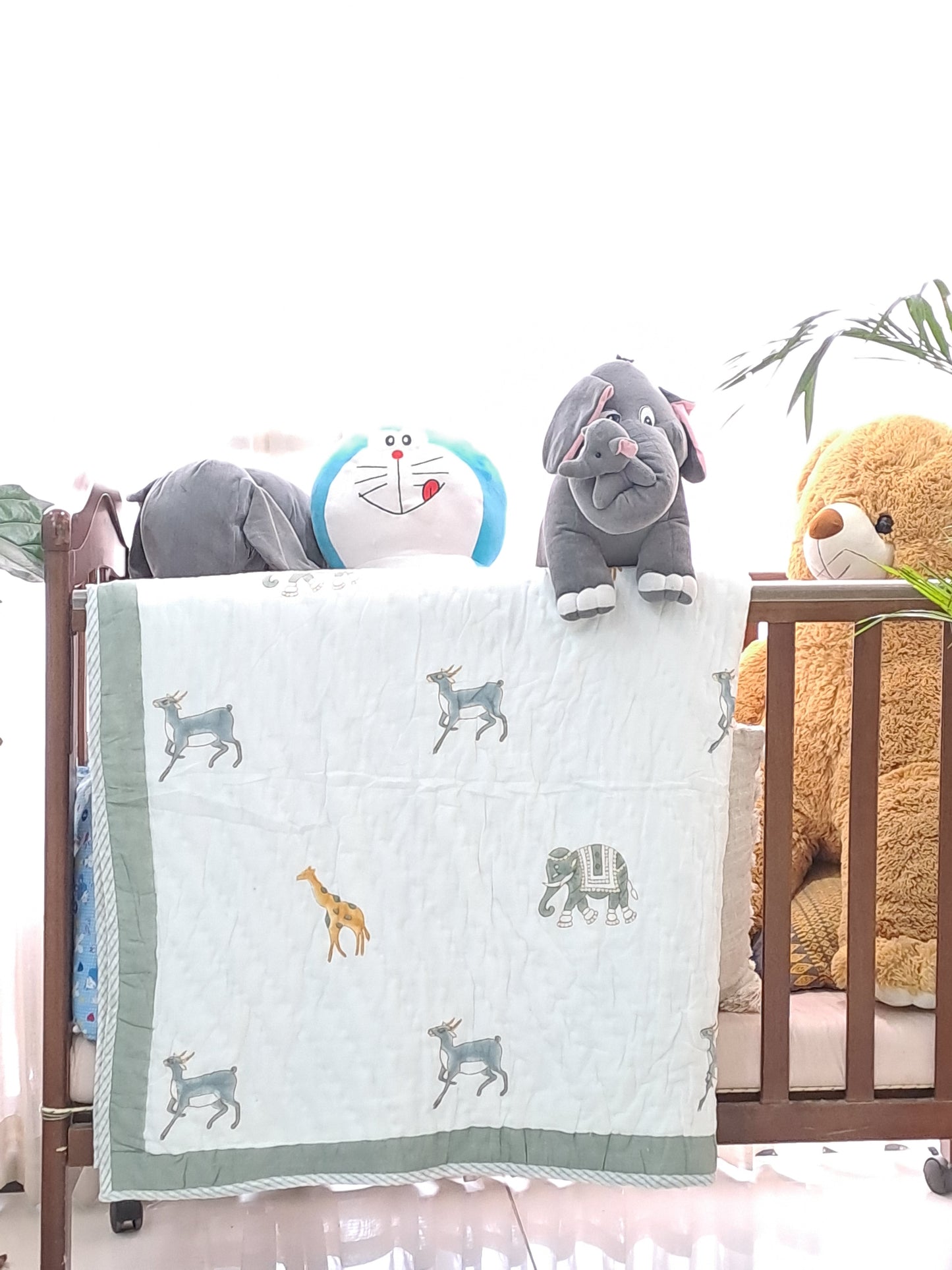 HANDBLOCK PRINTED REVERSIBLE COTTON KIDS (SINGLE) QUILT