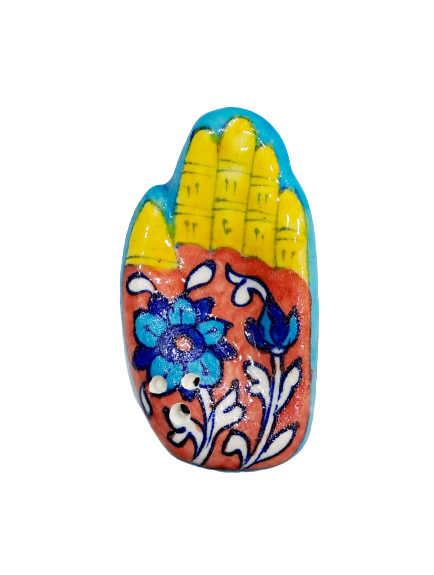 BLUE POTTERY CERAMIC PALM / HAND AGARBATTI STAND