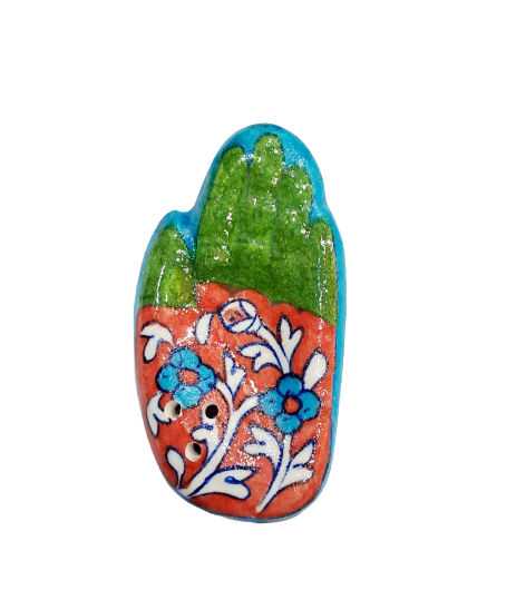 BLUE POTTERY CERAMIC PALM / HAND AGARBATTI STAND