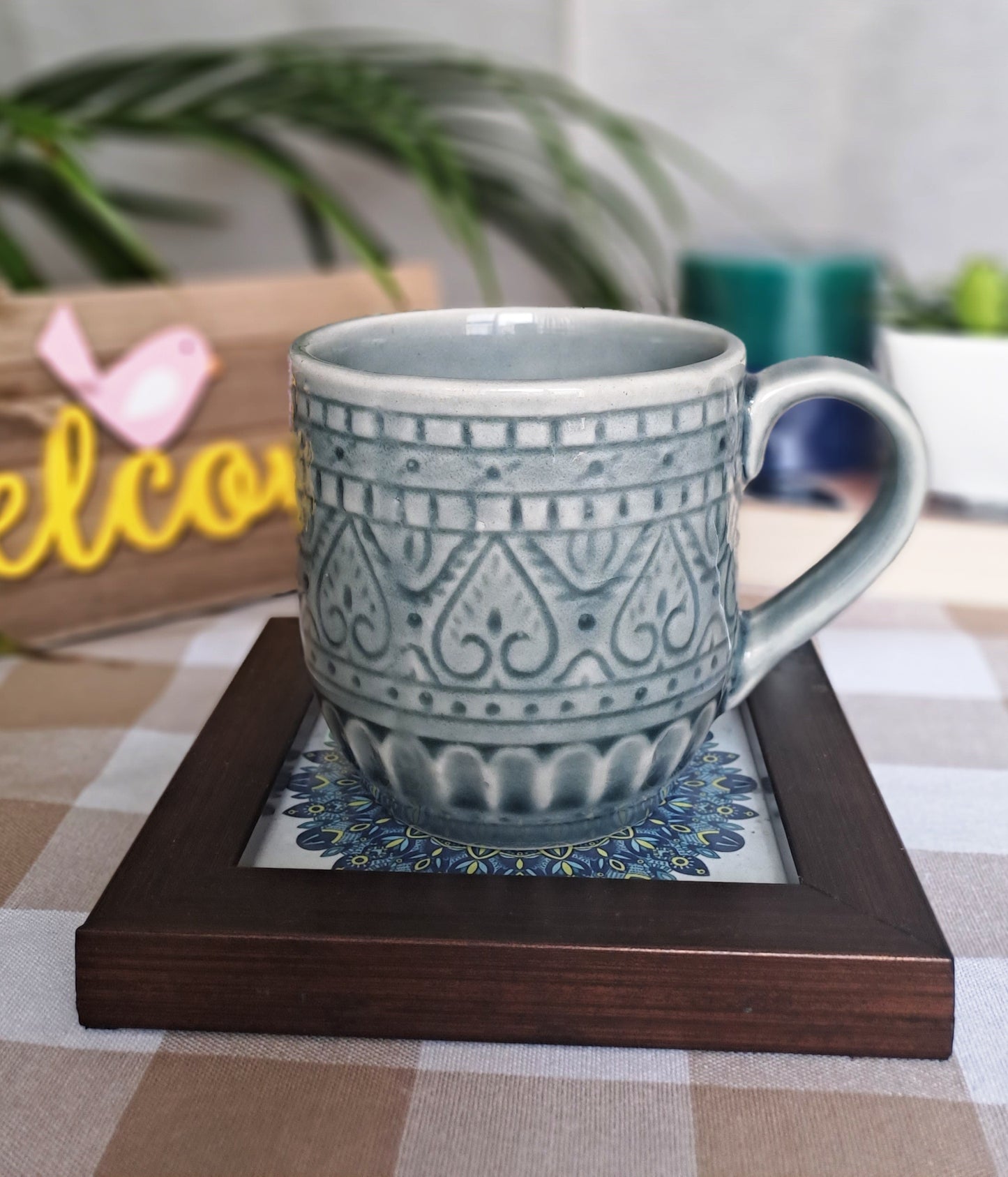 LIGHT GREEN COLOR MUG/CUP (SET OF 2)