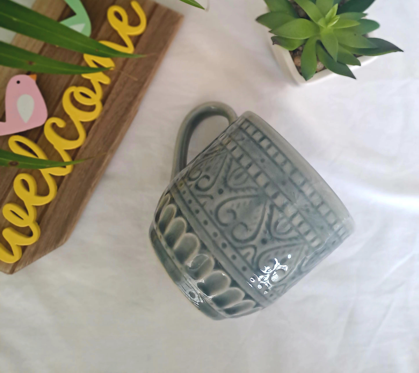 LIGHT GREEN COLOR MUG/CUP (SET OF 2)