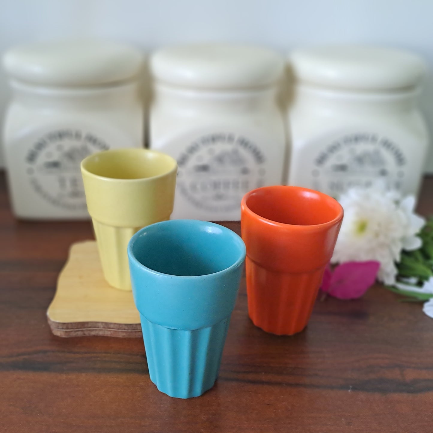 CERAMIC YELLOW KULHAR SET OF 2