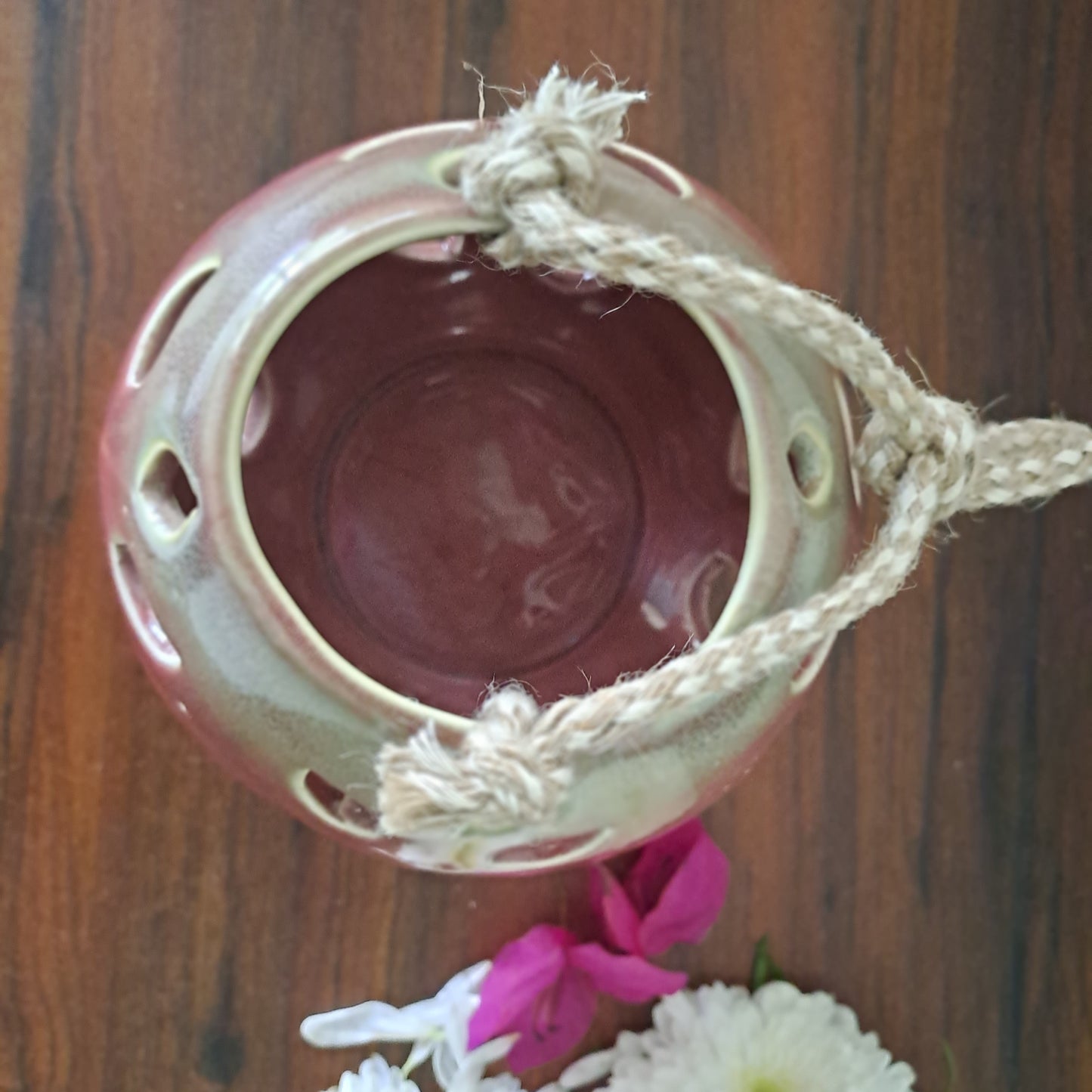 PINK CERAMIC T-LIGHT HOLDER