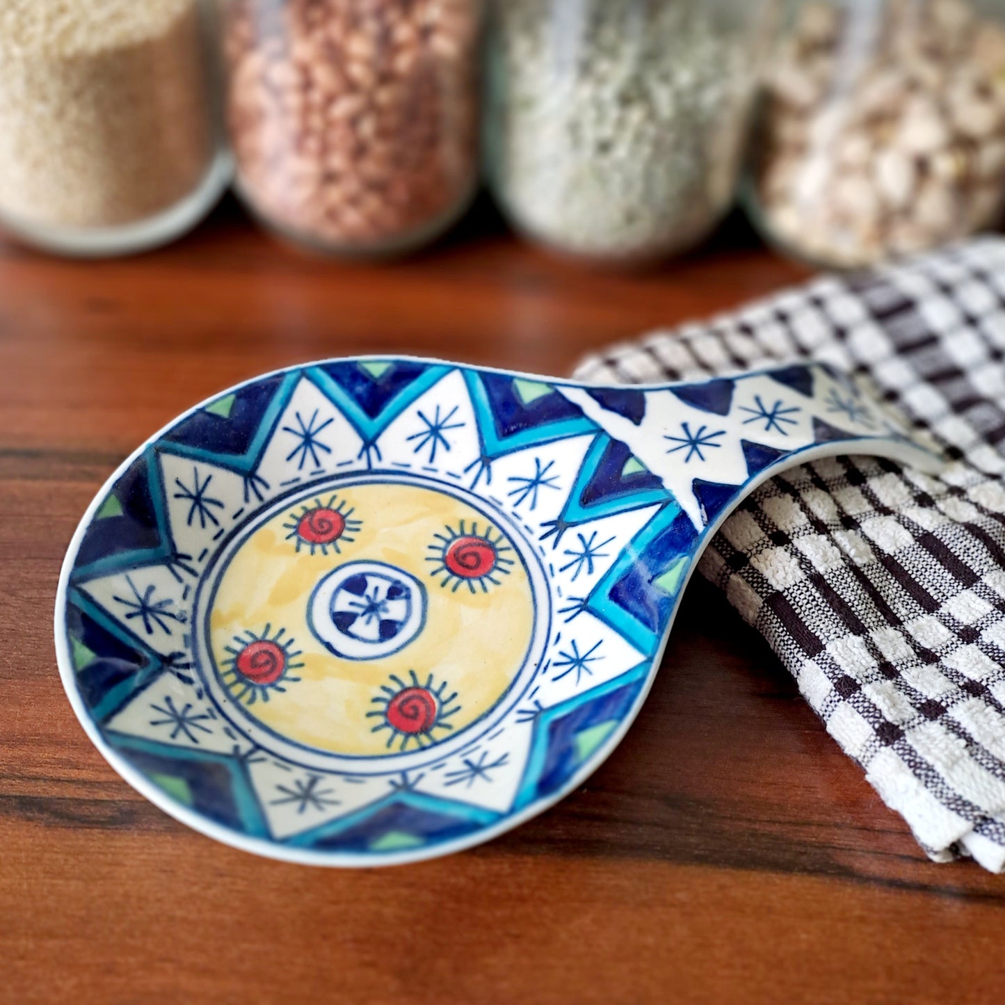 HAND PAINTED ROYAL BLUE SPOON REST