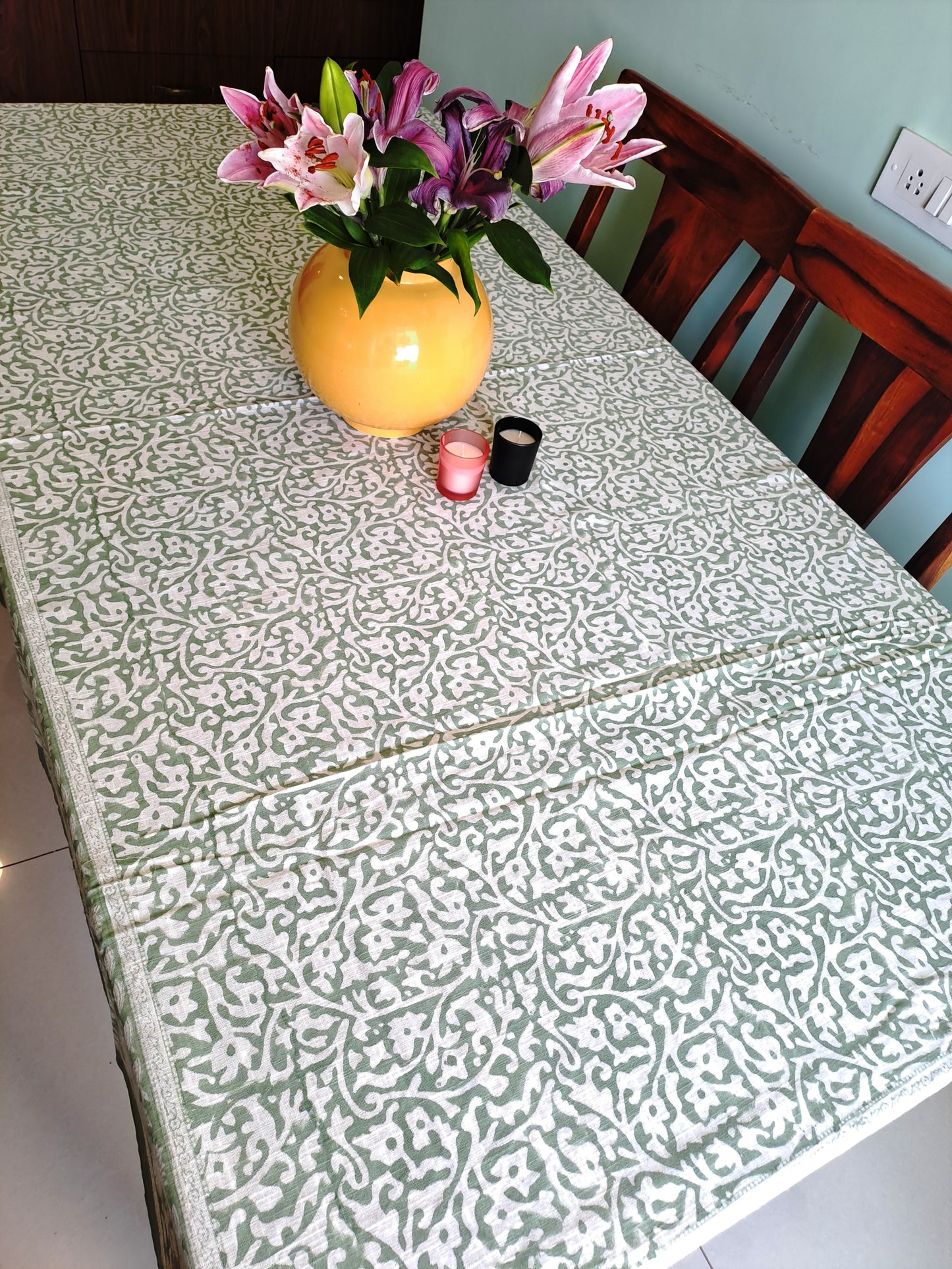 6 SEATER HAND BLOCK PRINT TABLE CLOTH