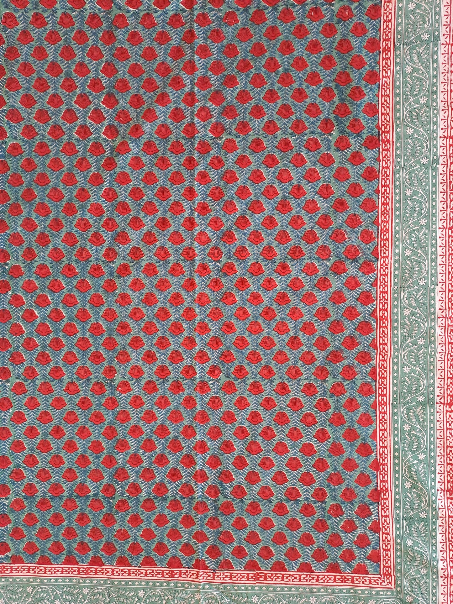 HAND BLOCK PRINT 100% COTTON DOUBLE BEDSHEET