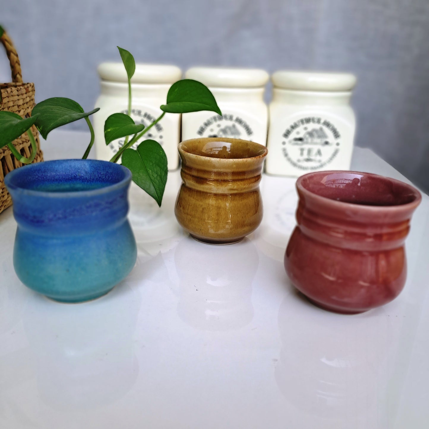 CERAMIC MUSTARD COLOR KULHAR SET OF 2