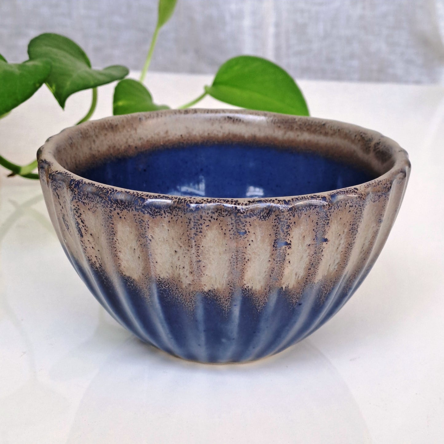 CERAMIC BLUE NUTS BOWL(SET OF 2)