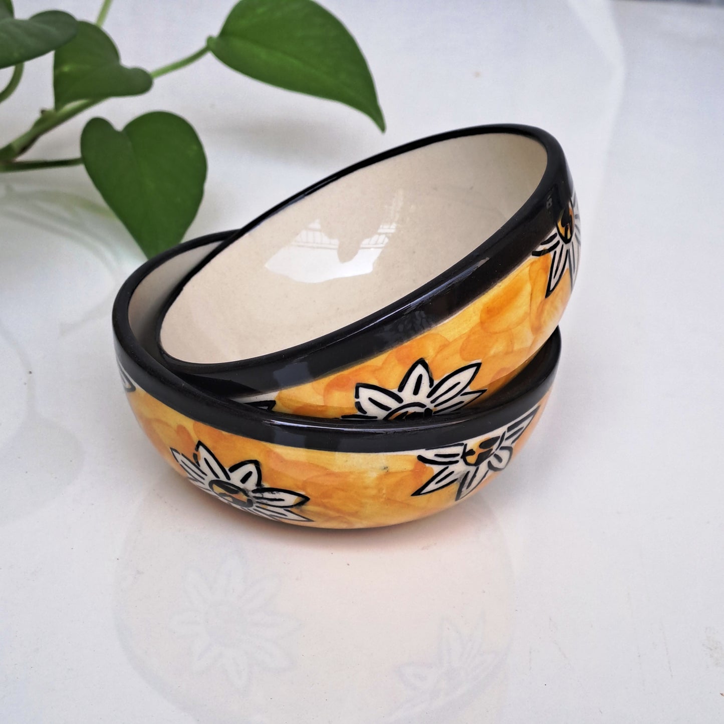 CERAMIC YELLOW NUTS BOWL (SET OF 2)