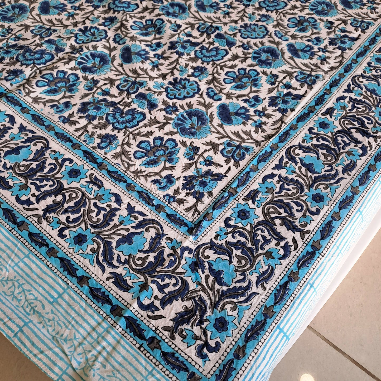 100% COTTON HAND BLOCK PRINT DOUBLE BEDSHEET
