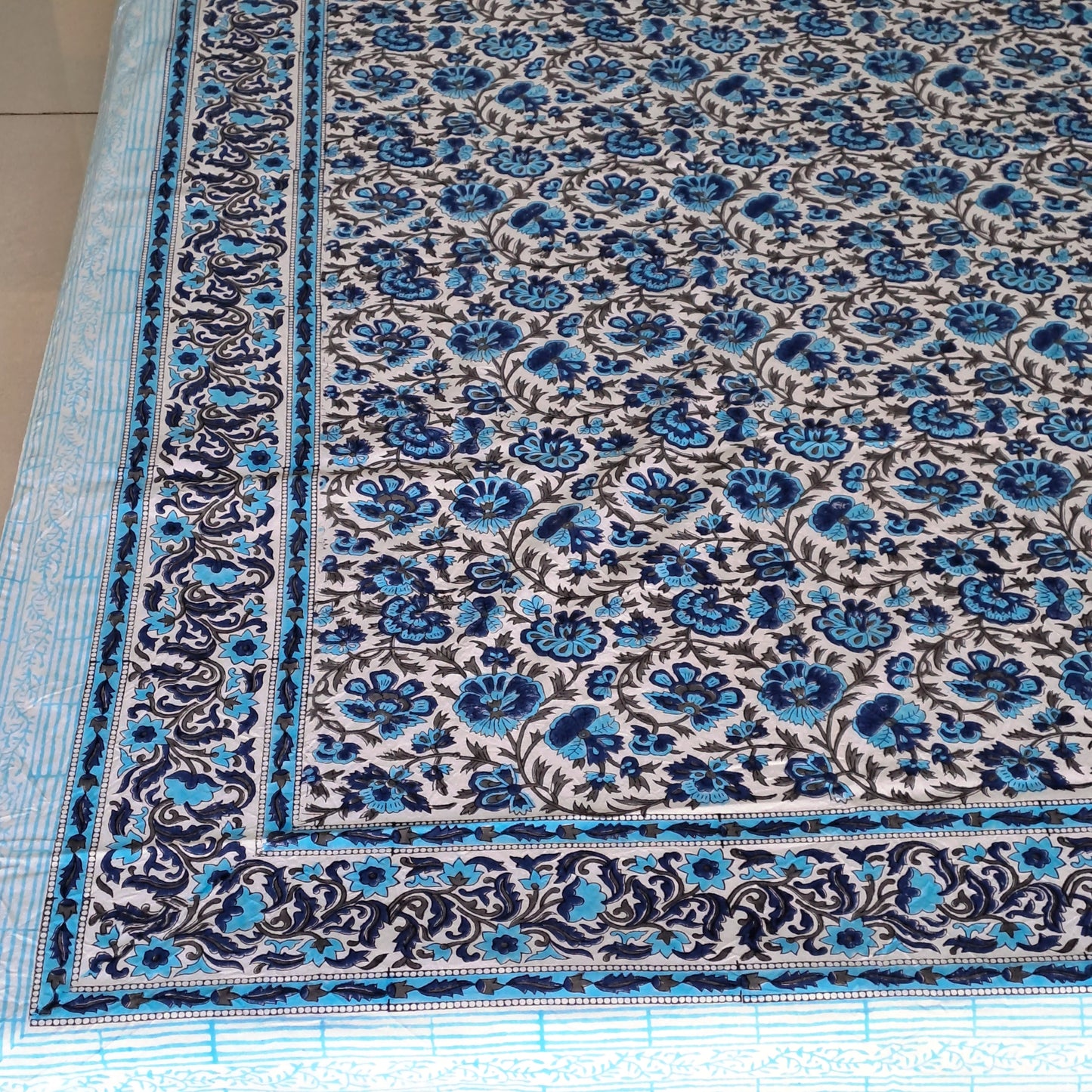 100% COTTON HAND BLOCK PRINT DOUBLE BEDSHEET