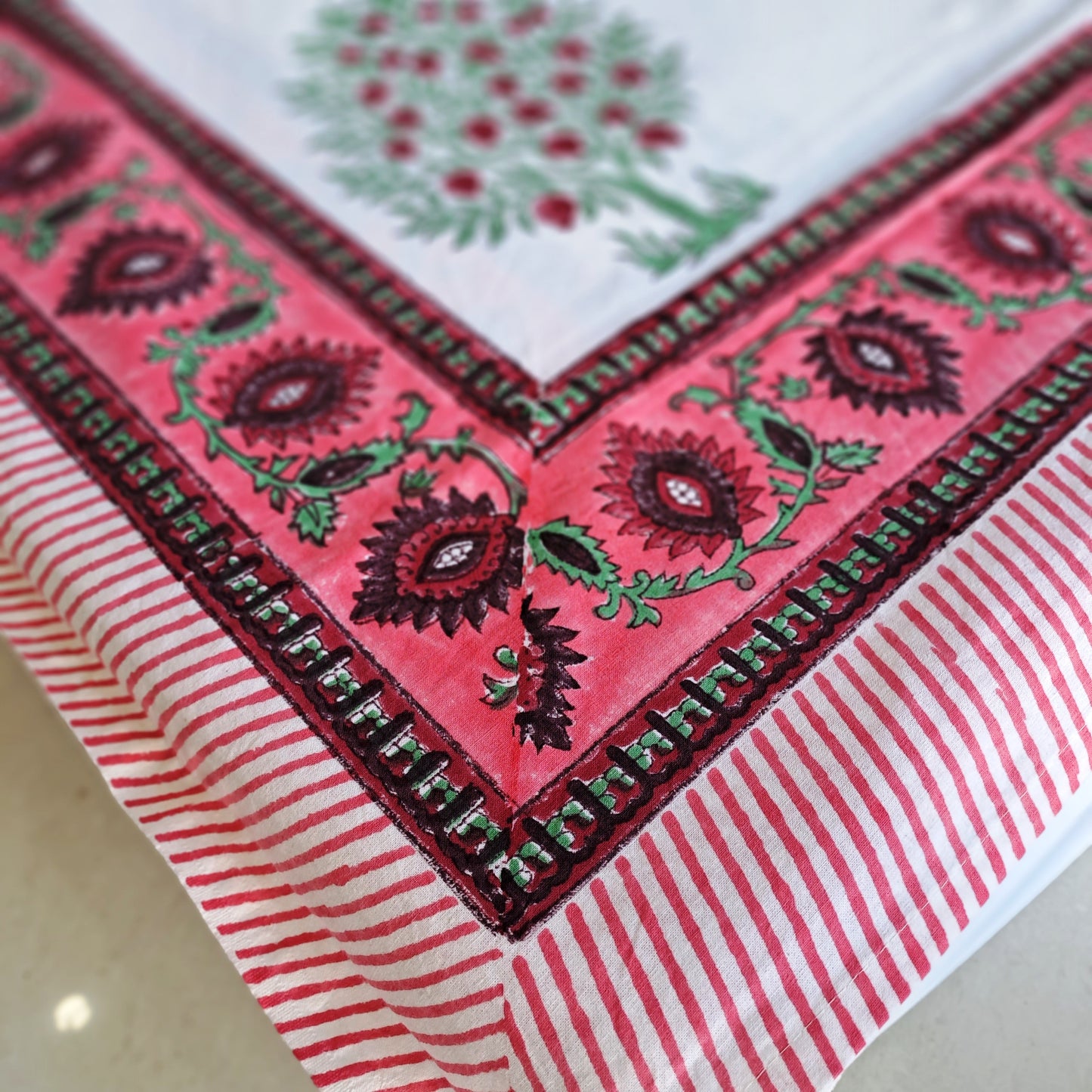 100% COTTON HAND BLOCK PRINT DOUBLE BEDSHEET