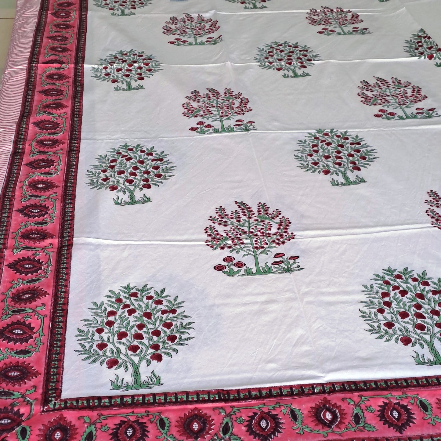 100% COTTON HAND BLOCK PRINT DOUBLE BEDSHEET