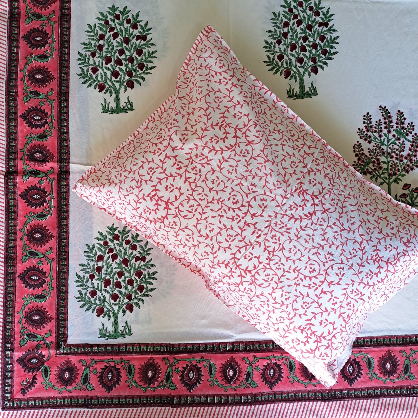 100% COTTON HAND BLOCK PRINT DOUBLE BEDSHEET