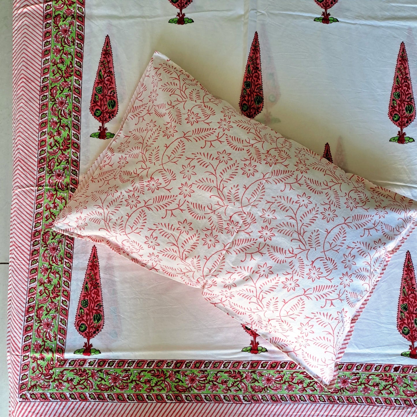 100% COTTON HAND BLOCK PRINT DOUBLE BEDSHEET