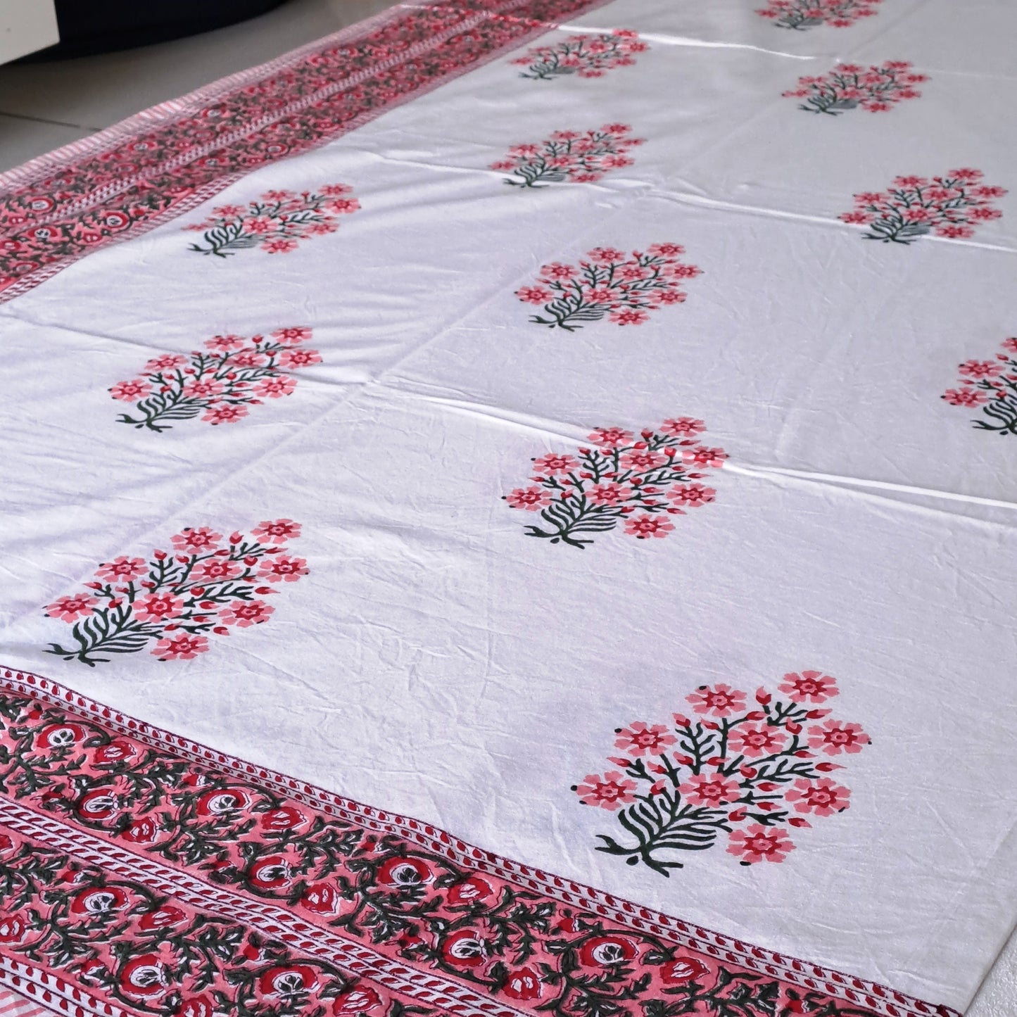 100% COTTON HAND BLOCK PRINT DOUBLE BEDSHEET